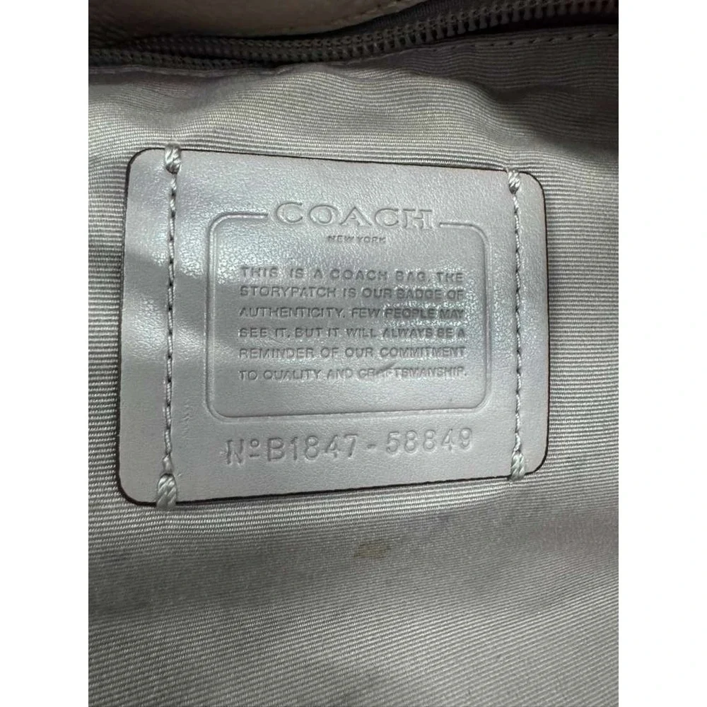 Coach Turn Lock Pebbled Leather Market Tote Bag‎ Off White #B1847-58849